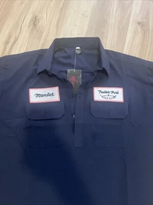 Trailer Park Golf Club Camicia Uomo Taglia Large Polo Manica Corta Blu Navy Nuova!! - Foto 1 di 12