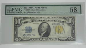 Serie 1934-A $10 Norte África Certificado Billete PMG Elección Acerca de Unc 58 Fr#2309 - Imagen 1 de 4