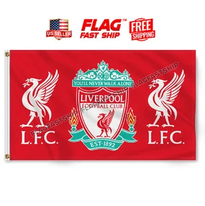 Liverpool FC Flag 3x5 FT You'll Never Walk Alone Banner FREE Shipping YNWA Salah - Picture 1 of 9