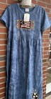 Vintage Cactus Bay  Modest Cottage Art to Wear MIDI Dress Flag Size L NWT