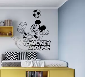 Mickey Mouse Disney Fußball Vinyl Aufkleber Aufkleber Auto Wandfenster Kinderzimmer Dekor - Bild 1 von 3