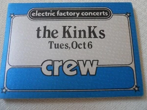 The Kinks  1981 - satin CREW  pass - with/Red Rider at the Spectrum  - Picture 1 of 1