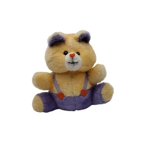 VTG 1980s MTY International 10" Personality Bear Teddy Purple Suspenders Taiwan - Picture 1 of 9