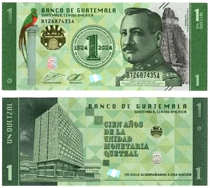 2024 Guatemala P129 1 Quetzal Banknote UNC Commemorative - Picture 1 of 1
