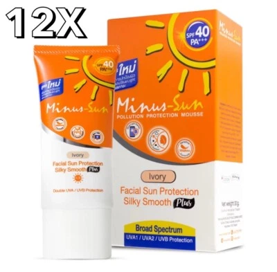 12X 30g. Minus Sun Sol Ivory Facial Protection SPF40 PA+++ Oil Control No Sticky - Image 1 of 4