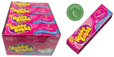 HUBBA BUBBA ORIGINAL Bubblegum VEGETARIAN WRIGLEYS Retro Kids Party Sweets - Image 1 of 4