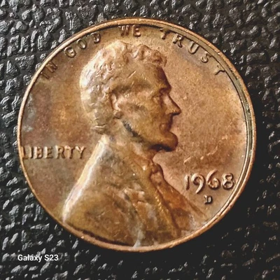 1968 D Lincoln Penny misaligned Strike! Sharp Details U.S Currency Real Error!! - Image 1 of 4