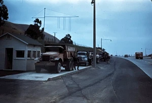 35mm Slide Vintage Image California Highway Construction Truck Trucks - Picture 1 of 3