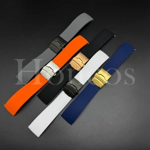 Correa de reloj de goma plana lisa de silicona de 18 20 22 mm para Tudor EE. UU. - Imagen 1 de 62