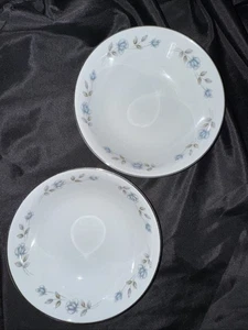 International Silver elegant Lady Vegetable Bowl BlueFloral Silver Trim 9 Inch - Picture 1 of 11