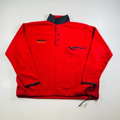 Perry Ellis Fleece 1/4 Snap Jacket Red Sellout Men’s Size Large - Image 1 of 4