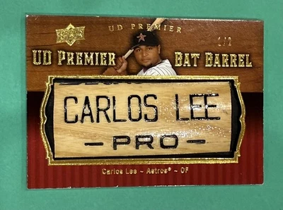 Upper Deck UD Premier CARLOS LEE 2008 Bat Barrel 1/2 juego usado en muy buen estado/ex Astros Foto 1 de 2