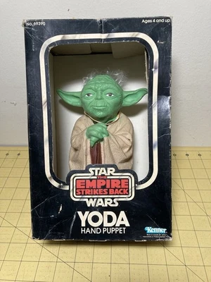 Marioneta de mano Yoda Star Wars El Imperio Contraataca 1980 con caja e inserto Foto 1 de 4