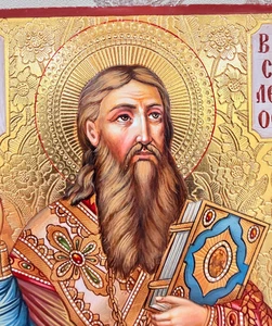 Orthodox Icon Saint Basil the Great Hand-painted 2025 Ukraine Size 13.5x10.5 cm - Picture 1 of 9