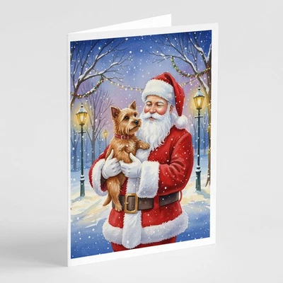 Paquete de 8 tarjetas de felicitación de Papá Noel Caroline's Treasures Norwich Terrier Foto 1 de 3