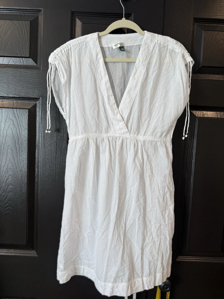 Ralph Lauren Swimsuit Coverup White Tunic Pockets Ties Size L - Image 1 of 4