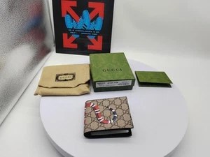 Gucci Kingsnake Beige Leather Bifold Wallet. - Picture 1 of 12