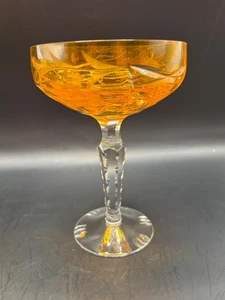 Lausitzer Amber cut to clear crystal champagne coupe-gorgeous - Picture 1 of 1