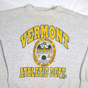 TULTEX Vintage 80s 90s UVM VERMONT ATHLETIC DEPT Heather Gray SWEATSHIRT XL - Bild 1 von 13