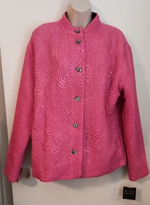 ¡NUEVO! Chaqueta reversible Tally-Ho talla Textura grande rosa negro en relieve Foto 1 de 4