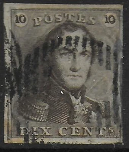 Belgium stamps 1849 OBP 1-V4 Plate Error CANC VF - Picture 1 of 2