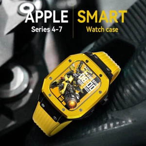 Correa de banda de silicona de lujo + estuche de metal resistente para Apple Watch Series 9 7 6 5 4 SE - Imagen 1 de 22