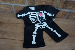 Build A Bear ROPA ESQUELETO Halloween Pijama para Dormir PJ Corazón Negro Disfraz - Imagen 1 de 8