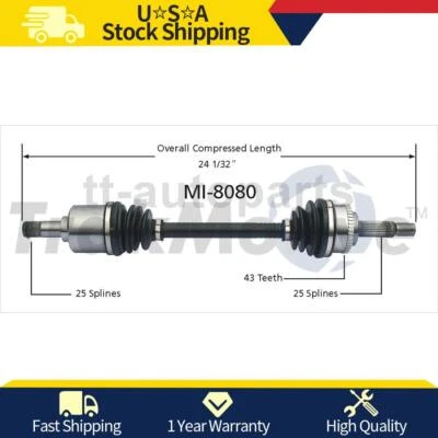 Front Left CV Axle Joint For Mitsubishi Mirage 2002 2001 2000 1999 1998 1997 - Image 1 of 2