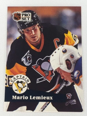 1991-92 Pro Set Hockey Captain Mario Lemieux #581 Pittsburgh Penguins NHL HOF - Image 1 of 2