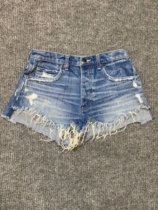 Abercrombie Shorts Women's Size 4/27W Denim Button Fly Distressed Blue - Picture 1 of 10