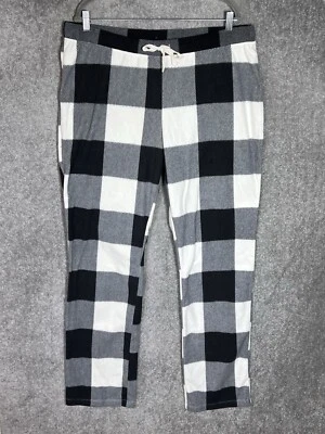 Старый темно-синий флис пижамы гостиной брюки мужской размер XL высокий черный белый Buffalo клетку - Изображение 1 из 4