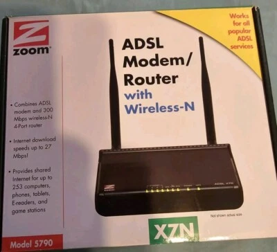 ZOOM ADSL Modem/Router with Wireless-N (5790-00-00AG) - Image 1 of 4