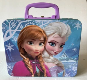 Disney's Frozen Elsa and Anna metal lunchbox with puzzle - Picture 1 of 10
