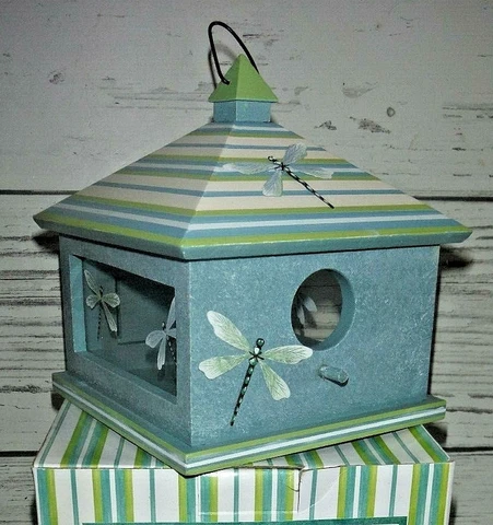 New Garden Retreat Collection by Kathy Hatch Wood & Glass Birdhouse Cover