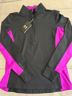 Camisa de golf Under Armour para mujer mediana nueva Storm 1/4 cremallera ropa deportiva LS tejida Top Foto 1 de 4