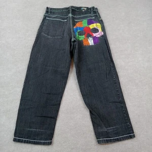 Evolution In Design Jeans Mens 36x32 (35x29 Actual) Blue Baggy Skull Y2K Hip Hop - Picture 1 of 11