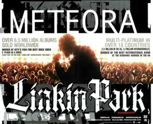 2003 Linkin Park "Meteora" 6.5 Million Albums Sold Industry Promo Ad Reprint - Picture 1 of 1
