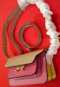 Hecho en Italia PVP £1200 Marni 100% Cuero Baúl Micro Bandolera Nuevo con Etiquetas - Imagen 1 de 8