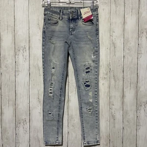 Girls SO Superstar Super Skinny Jeans Destructed Adjustable Waist Sz 12 NEW - Picture 1 of 6