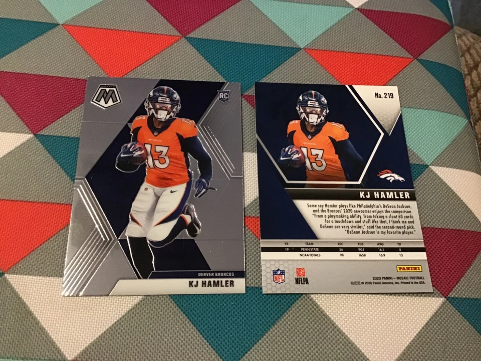 KJ K J Hamler #219 broncos WR rookie card - RC 2020 Panini 1st Year Mosaic - Image 1 of 1