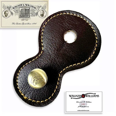 Adaptador de correa de conector de salida de cuero grano marrón oscuro premium Walker And Williams Foto 1 de 4