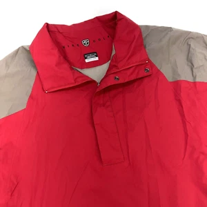 Nike Golf Storm 1/4 Zip & Snap Short Sleeve Lined  Windbreaker Mens L Red Tan - Picture 1 of 17