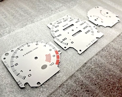 Mugen Style Gauge Cluster Overlays 220 km/h 10k rpm for 96-00 Honda Civic EK EJ - Image 1 of 4