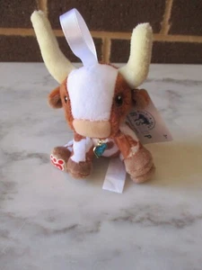 Adorno de Navidad Build A Bear Longhorn Steer 5" -Colgador-Dije Corazón Azul - Imagen 1 de 5