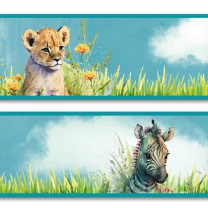 Bordüre 15cm x 200cm Selbstklebend Kinderzimmer Wandtattoo Y033-24 Tiere Afrika - Bild 1 von 7