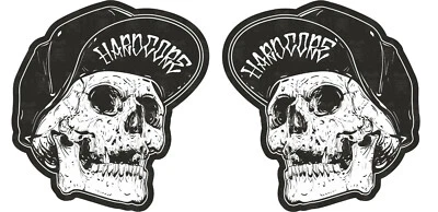 2x SKULL Aufkleber Hardcore Skater Oldschool Tuning Auto Biker Scrambler V8 M331