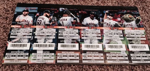 2016 Astros Full Un Used Season Ticket HR Game YOU PICK Correa Altuve Keuchel Cover