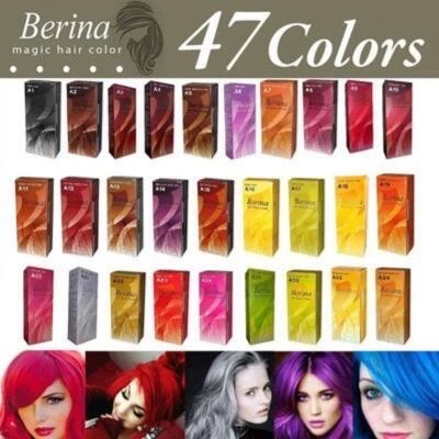 Berina Permanent Hair Colors Cream No.A1-A47 Hair Style Dye Professional Use  - Image 1 of 4