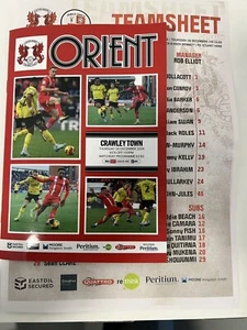 Leyton Orient v Crawley Town Programme 26/12/2024 Plus Team Sheet - Picture 1 of 1