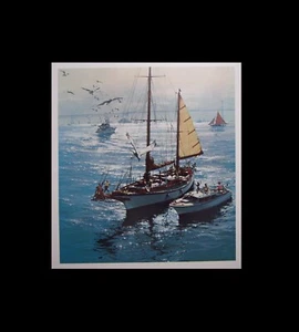 Carl Evers Chesapeake Bay Marine Nautical Ships Boats 11x9" Art Print - Picture 1 of 5